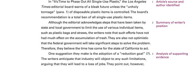 Neena Thomason’s critical response to “It’s time to phase out all single-use plastic” with annotations in parentheses.