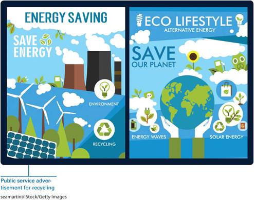 Two posters titled ’Energy saving: Save Energy’ and ’Eco Lifestyle, Alternative Energy: Save our Planet’ respectively