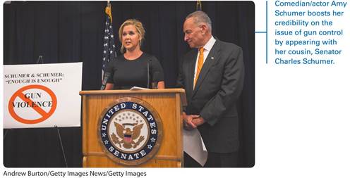 A photo shows comedian Amy Schumer standing at a lectern, along with the Senator Charles Schumer, and speaking over the microphone. 