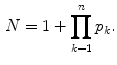 $$\begin{aligned} N=1+\prod _{k=1}^n p_k. \end{aligned}$$