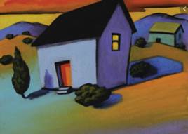 Cartoon illustration shows a house.