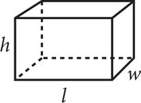 A rectangular prism. The length is labeled L, the width is labeled W, and the height is labeled H.