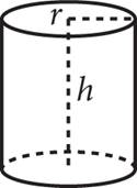 A cylinder with circular bases. The radius of the top is labeled R and the height of the cylinder is labeled H.