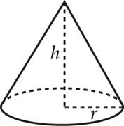 A cone with a circular base. The radius of the base is labeled R and the height of the cone is labeled H.