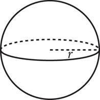 A sphere with a circle drawn through its center. The radius of the circle is labeled R.